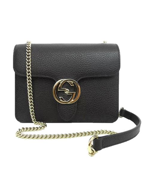 gucci black leather bag with chain|vintage gucci bag black leather.